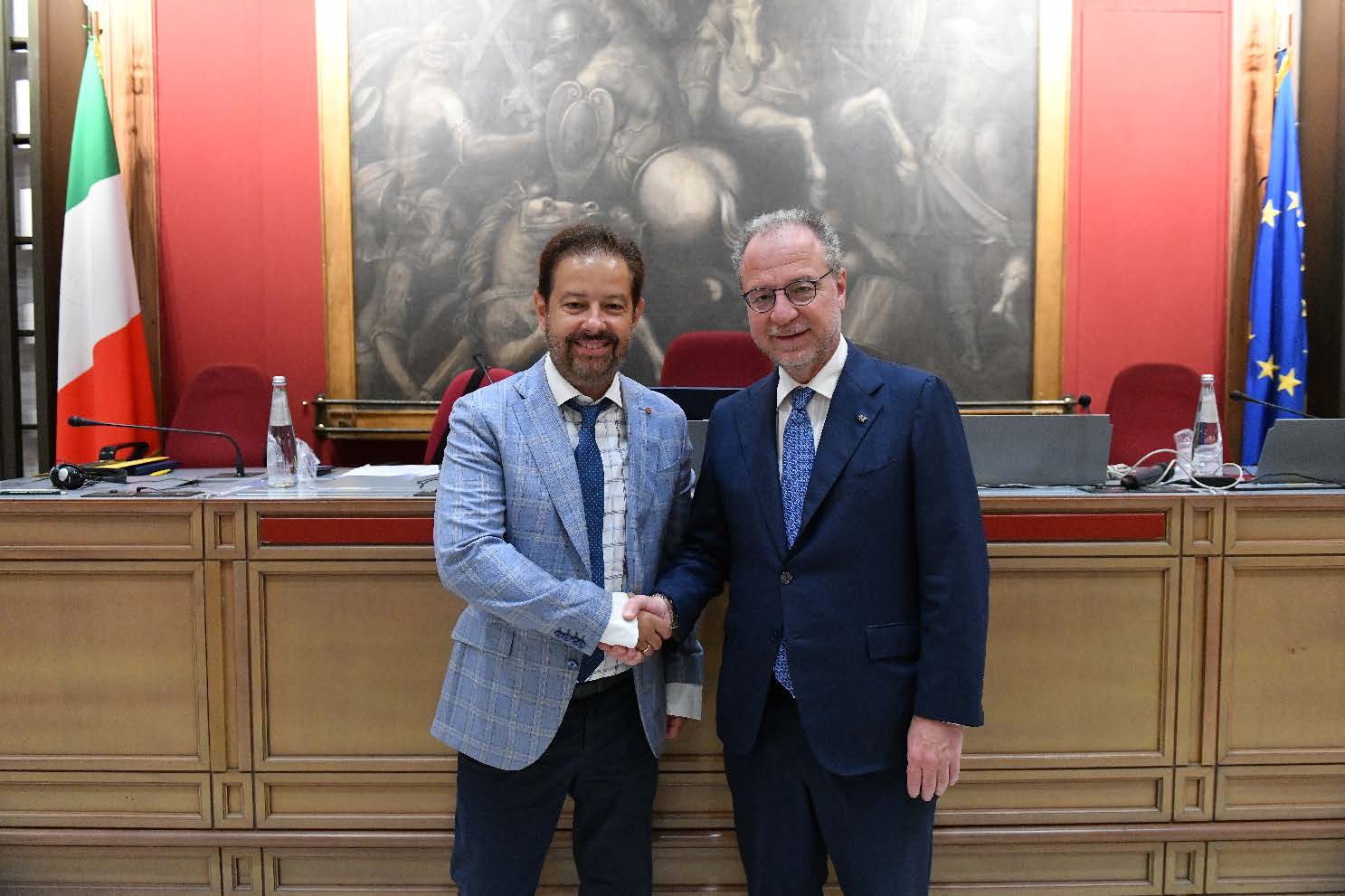 Il Pres. Giorgio Mulè con il Pres. Serhii Aleksieiev